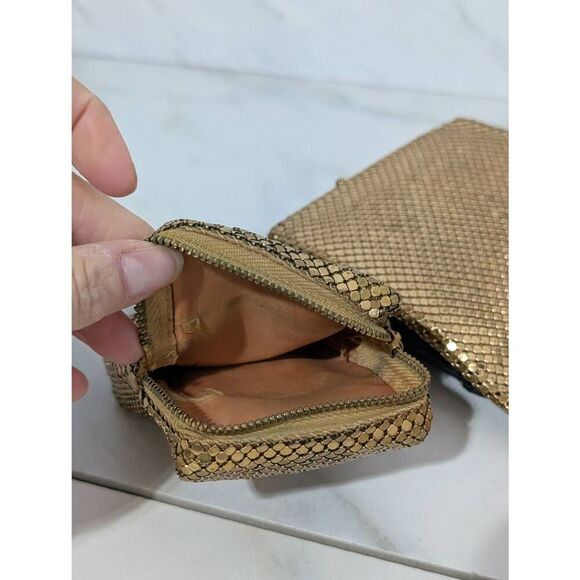 Unbranded Women's Vintage Glomesh Gold Metallic Wallet And Zip Close Cigarette C - Picture 6 of 6